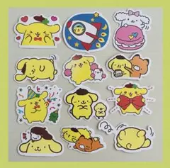 ポムポムプリン　サンリオ　ステッカー　シール　かわいい　紙素材　12枚　⑥