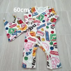ロンパース 帽子付き 60cm
