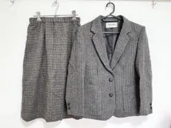 【MIOMBRA】チェック スカートセットアップ スーツ 9号 レトロ