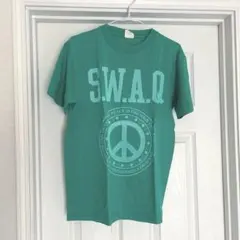 S.W.A.Q. プリント 半袖 Tシャツ グリーン
