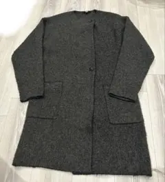 ツイードニットコート（長袖）　ユニクロ　ロングカーディガン　ブラウン