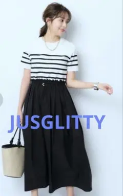 JUSGLITTY コクーンドロストドッキングワンピース