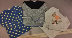 男子ニットトレーナー長袖Tシャツ3点GLOBALWORKS JUNKSTORE