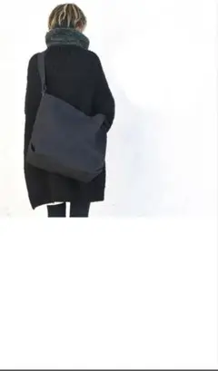 黒 ショルダーバッグ帆布本革　2way