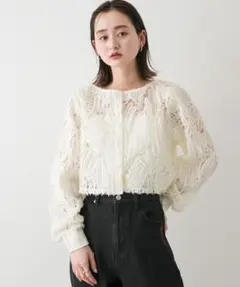【美品】SENSE OF PLACE 2WAYコードシシュウクロップドトップ