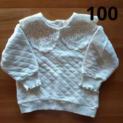 サイズ100　cottoli　レース襟付き長袖トップス 　Birthday
