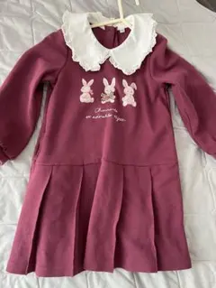 エニィファム anyFAM うさぎ 襟付き 長袖ワンピース