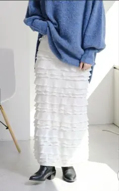 Kastane カットフリルIラインスカート