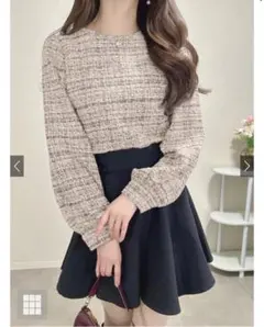 【美品❗️】ツイードボリュームスリーブプルオーバー