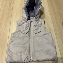 メゾピアノ　ダウンベスト　パープル　リボン　130