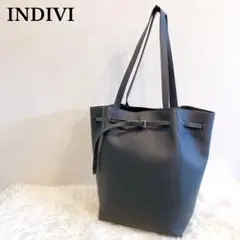 INDIVI インディヴィ　バッグ　トートバッグ　ベルト　　A4可　シボ感のサムネイル