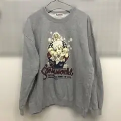 A861 サンタワールド　トレーナー　スウェット　プリント　サンタ　ライトグレー