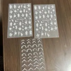 キレイな白の蝶々とネイル先端につけるシール❣️