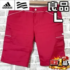 【早い者勝ち✨】アディダスゴルフ レディース ハーフパンツ L レッド系 赤のサムネイル