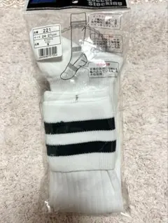 サッカー ストッキング 【24-27cm 】ホワイトx深緑のサムネイル