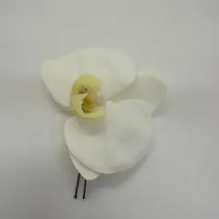 髪飾り　胡蝶蘭　ホワイト　白　成人式　ちょい足し