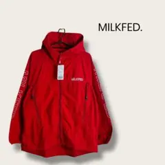 MILKFED【S】大きめ　ゆったり　アウター　ウインドブレーカー　赤　ロゴ