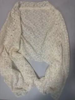 アイボリー レース ストール ビジュー付き（結婚式）はおり　ショール