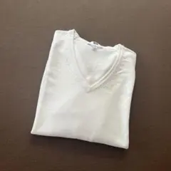 ユニクロ　UNIQLO ウォッシャブルコットン Vネックセーター　長袖　白