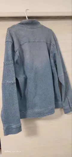 ライトブルー ダメージ加工 デニムジャケット 3Lサイズ