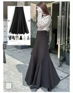 GRL ハイウエストロングフレアスカート　[gc190] ブラック