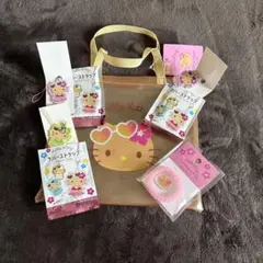 日焼けキティ クリアバッグ&ラバーストラップ3個　ヘアゴムセット