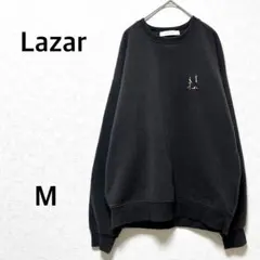 レイザー　トレーナー　スウェット　メンズ　刺繍　裏起毛　クルーネック　グレー　M