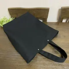 トートバッグ 帆布 ハンドメイド 9号帆布 ブラック 大きめトートバッグ