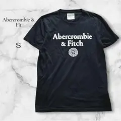 【アバクロンビー&フィッチ】ロゴアップリケ 半袖Tシャツ　ブラック　Sサイズ