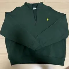 U.S. POLO ASSN. ダークグリーン ジップアップ トレーナー L