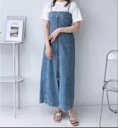 AS KNOW AS ダブルジップ キャミワンピ デニムジャンスカ