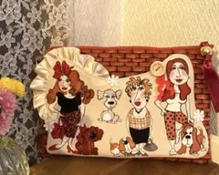 ロラライハリス★レア生地わんこ★デコポーチ