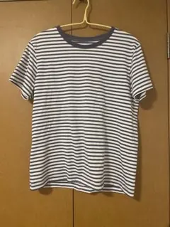 無印良品 ボーダーTシャツ 半袖 ネイビー×白 レディースのサムネイル