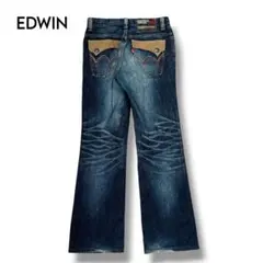 【EDWIN】Y2K ウエスタン フラップ フレア デニムパンツ　30のサムネイル