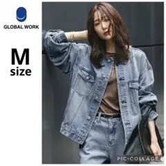 新品タグ付 定価7990円 軽やかGOODデニムジャケットM グローバルワーク