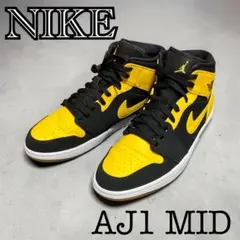 ナイキ エアジョーダン1 MID ブラック×イエロー 27.5cm AJ1