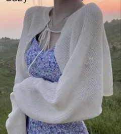 SHEIN 20551083 ニット カーディガン ホワイト