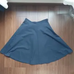 GU ストライプ フレアスカート ネイビー