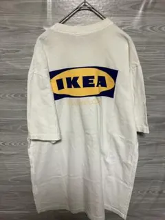 IKEA ロゴ オーバーサイズ TシャツL 古着 バックプリント ホワイトのサムネイル