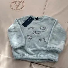 新品タグ付crescent 水色 車刺繍 トレーナー 100cm