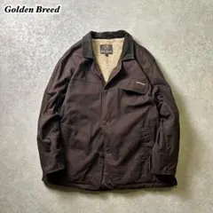 GoldenBreed 襟コーデュロイ裏ボア開襟ハーフコートコットンツイル XL