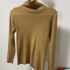 ブラウン タートルネックセーター 長袖