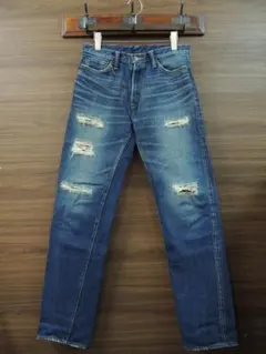 W31フラットヘッド 3009ZR リメイク ナロー ストレート デニム パンツ