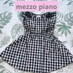 【メゾピアノ】 ノースリーブワンピース 130 女の子 ギンガムチェック