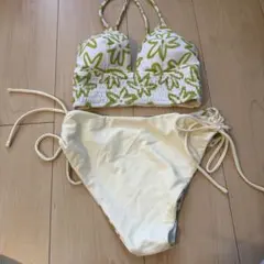 下のみ　花柄セパレート水着 ホワイト・グリーン
