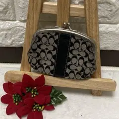 COACH がま口コインケース ブラック・ベージュ