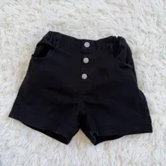 GU JEANS ブラック ハーフパンツ ショートパンツ 黒 ボタン ポケット