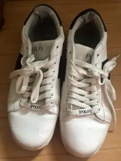 POLO ホワイト ネイビー スニーカー