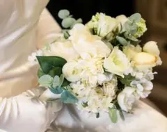 ホワイト・イエロー　ウエディングブーケ