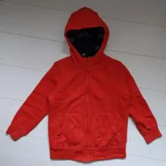 UNIQLOキッズ ボアジップアップパーカー オレンジ 120サイズ